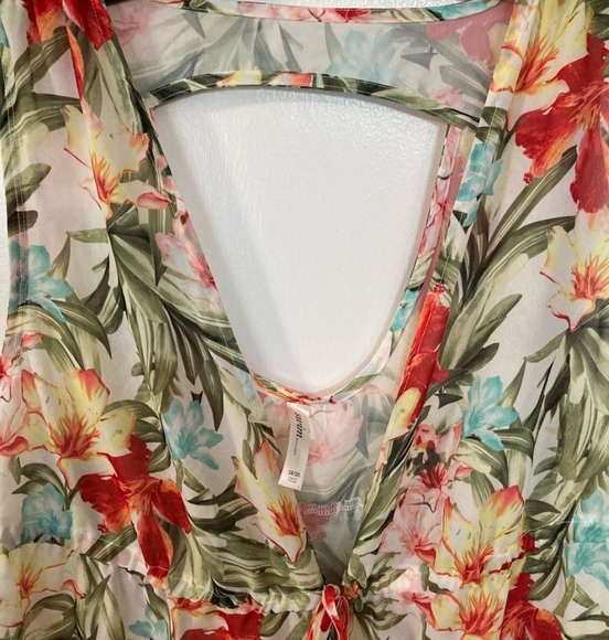 Lane Bryant Women's Floral Sleeveless Maxi Swimsuit Cover Size 14 Multicolor - Picture 3 of 8